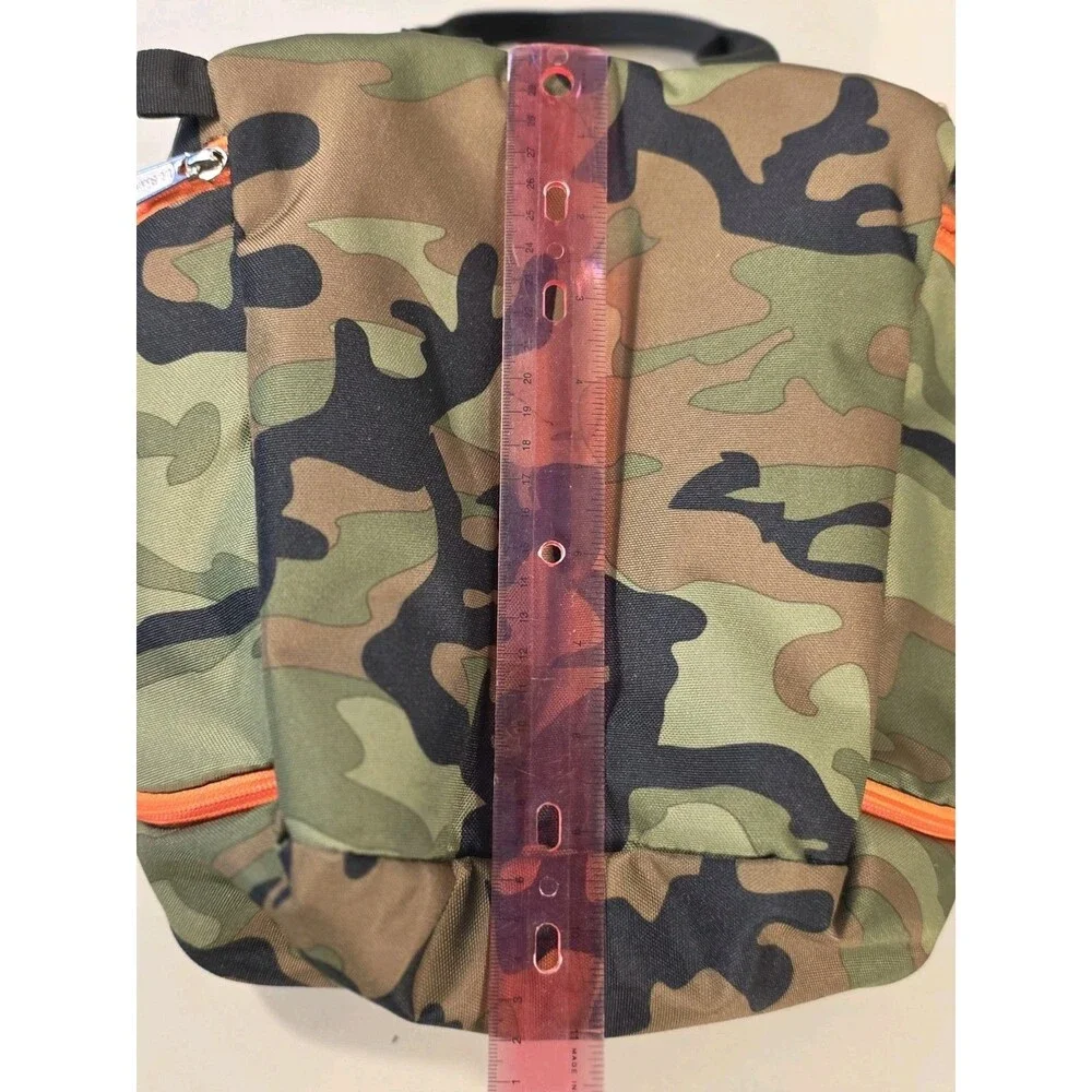 LL Bean Messenger Commuter Bag Camo Orange  Padded Organizer Missing Strap